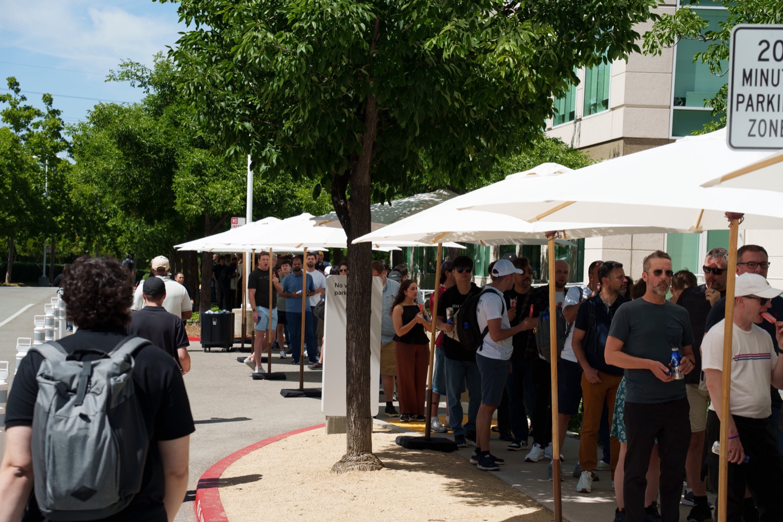 The registration line at the Welcome Reception